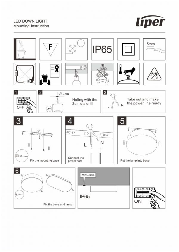 MA Series IP65 mặt tròn (LED DOWLIGHT) ((LED CEILING LIGHT)